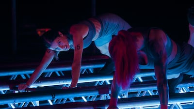 Kickboxer and television personality Elisabetta Canalis in the first challenge. Photo: Netflix