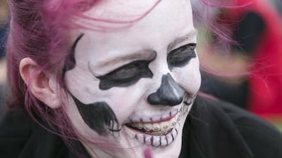 Hana dressed as Tate from American Horror Story.