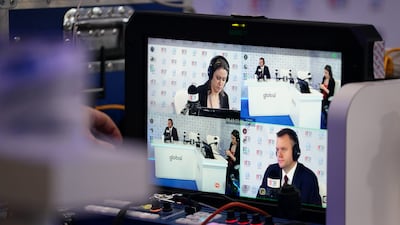 Shadow home secretary Nick Thomas-Symonds gives media interviews at the Brighton Centre ahead of his keynote speech. PA