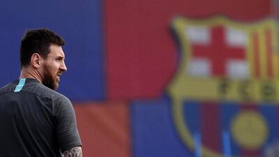 Barcelona's Argentine forward Lionel Messi looks on. EPA
