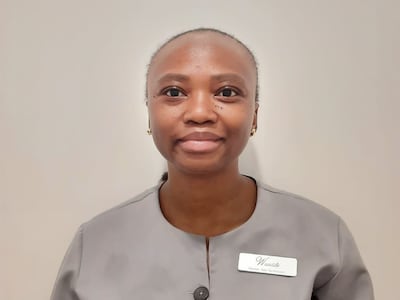 Wandile Sibanyoni, master technician at N.Bar, recommends pewter chrome tips or a single accent nail. Photo: N.Bar