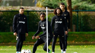 Chelsea's Carney Chukwuemeka during training. Reuters