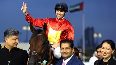 Richard Mullen, riding Akeed Champion, took first place in the HHPresident Cup race on February 13, 2017. Delores Johnson / The National