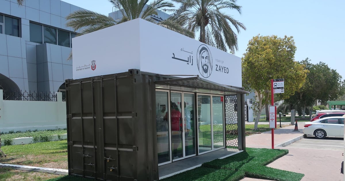 Abu Dhabi transforms former shipping containers into bus stops | The ...