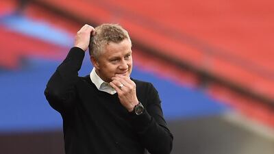 Manchester United manager Ole Gunnar Solskjaer watches from the sidelines. Reuters