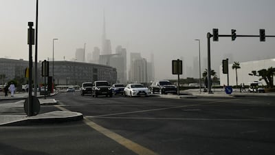A sandstorm engulfs Dubai's Burj Khalifa. AFP