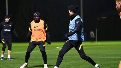 N'Golo Kanté and Jorginho of Chelsea.