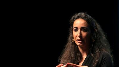 Journalist Jenan Mousa talks about Times of War during BOLDtalks Woman 2014 at Ductac in Dubai. Satish Kumar / The National