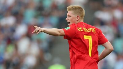 Kevin De Bruyne shouts instructions during Belgium's match against Panama. Friedemann Vogel / EPA