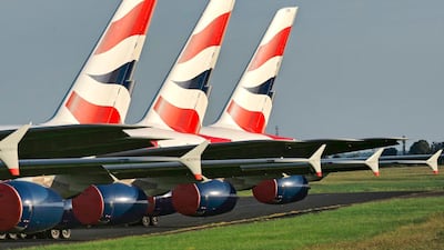 Grounded: British Airways aircraft in Deols, central France. AFP