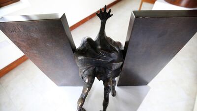 A sculpture by Kuwaiti artist Sami Mohammed. AFP