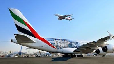 Real Madrid flying into Abu Dhabi on a special livery A380. Courtesy Emirates