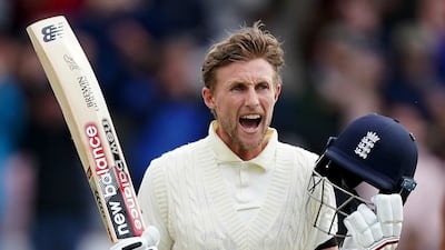 England captain Joe Root celebrates after reaching his century during the second day of third Test against India in Headingley on Thursday, August 26, 2021. AP