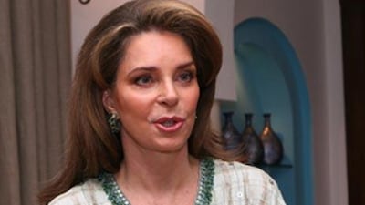 Queen Noor Al Hussein of Jordan at the Madinat Jumeirah in Dubai last night.