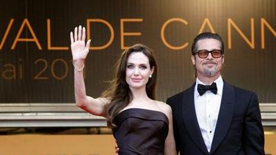 Angelina Jolie joins Brad Pitt on the red carpet at the 64th Cannes Film Festival before the screening of The Tree of Life, directed by Terrence Malick.