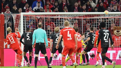 Eric Maxim Choupo-Moting, left, scores his Bayern's opening goal. AP