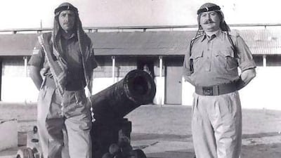 ‘Colonel Dee’, right, served with the Trucial Oman Scouts (TOS) from 1959 to 1961. Courtesy of Alan Sanderson, a former TOS