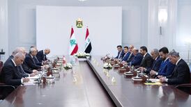 Lebanon's Prime Minister Nawaf Salam leading a delegation to meet Iraqi Prime Minister Ali Al Zaidi in Baghdad. AFP