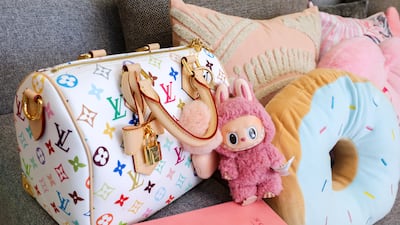 The Dubai resident loves fashion and has her favourite bags placed around the apartment