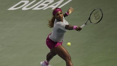 Serena Williams during her second round triumph on Tuesday. Kamran Jebreili / AP