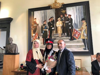 Lt Temeiza graduated last month and has since returned home to the Palestinian National Security Forces where she helps train soldiers.