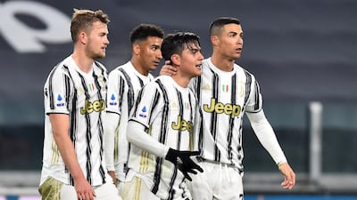 Paulo Dybala celebrates scoring Juve's fourth goal. Reuters