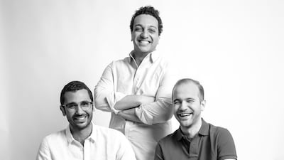 Paymob's founders, from left, Mostafa Menessy, Islam Shawky and Alain El Hajj. Photo: Paymob