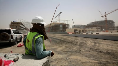 Yas Island, UAE - April 20, 2009 - The Formula One racetrack is due to be finished for the Yas Island Grand Prix in November 2009. (Nicole Hill / The National)