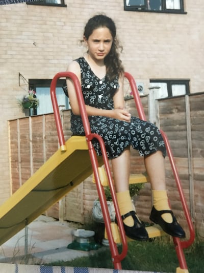 Hanan, aged 10, in the family's back garden in St Garmon Road, Penarth, in 1996. Photo: Hanan Issa