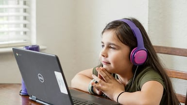 As schools in the UAE turn to remote learning, experts advise building a simple routine with realistic expectations and a reward system. Photo: Thomas Park / Unsplash