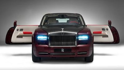 The ruby-themed Rolls-Royce Phantom Coupe will be sold exclusively by Abu Dhabi Motors, and is going at Dh2.6 million. Courtesy Abu Dhabi Motors