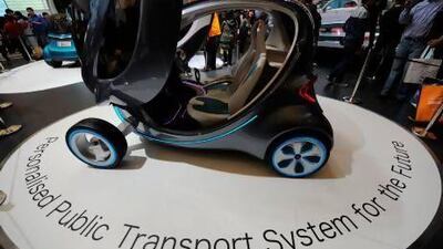 An electric concept car by Chinese auto maker Chery at the Shanghai Auto Show. Peter Parks / AFP
