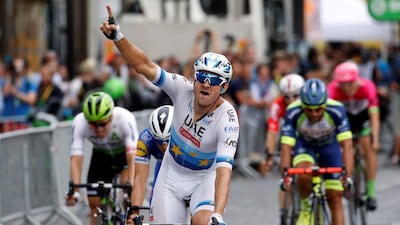 Alexander Kristoff pictured winning the final stage of the 2018 Tour de France. Reuters