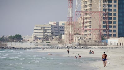 Al Khan beach in Sharjah. The emirate’s police have issued warnings about the dangers when entering the water. Sarah Dea / The National