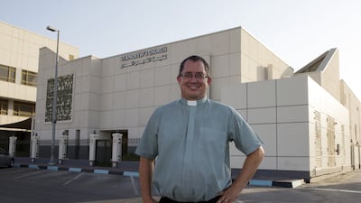 Reverend Canon Andrew Thompson at St Andrew's Church in Abu Dhabi. The National