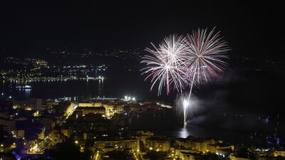 Fireworks explode over Ajaccio, on the French Mediterranean island of Corsica. AFP