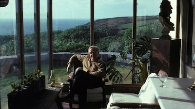 British writer John le Carre at home in Cornwall in February 1983. Getty Images