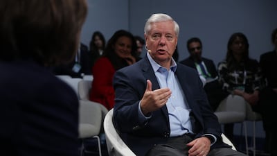 US Senator Lindsey Graham speaks during the panel discussion on the future of Iran. Getty Images
