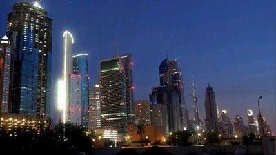 Buildings along the back of Sheikh Zayed Road. Dubai's first REIT, Emirates REIT, was established last November.