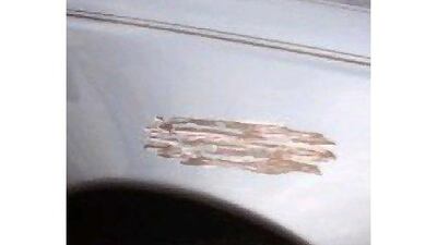 This faux scratch sticker peels off easily and can be reused for another prank, Dh7.