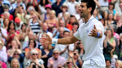 Novak Djokovic after beating Rafael Nadal in the 2-11 final. AFP