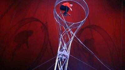 Performers show swing pendulum skills at Sarrasani Circus, held at Khalifa Park.
