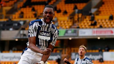 Semi Ajayi celebrates scoring for West Brom. AFP