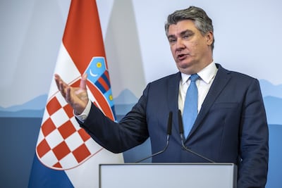 Croatia's President Zoran Milanovic is using Nato expansion to fight a domestic political battle. EPA
