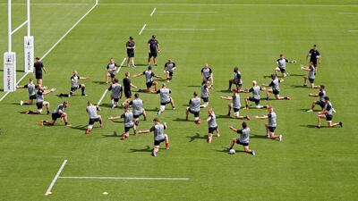 Canada players at training at the Fukuoka Hakatanomori Stadium, on Wednesday, September 25, ahead of their 2019 Rugby World Cup match against Italy in Japan. Reuters