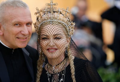 Jean Paul Gaultier and long-time muse Madonna arriving at the Met Gala this week. Reuters