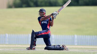 Paras Khadka, the Nepal captain, is the player to watch out for at the World Twenty20 Qualifier for the next few days. Pawan Singh / The National