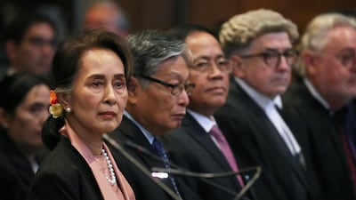 Myanmar's leader Aung San Suu Kyi attends a hearing at the International Court of Justice in The Hague, Netherlands December 10, 2019. Reuters