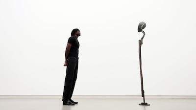 Msikilizaji Makini (The Keen Listener) by Kenyan sculptor Maggie Otieno at Efie Gallery in Alserkal Avenue, Dubai. Chris Whiteoak / The National