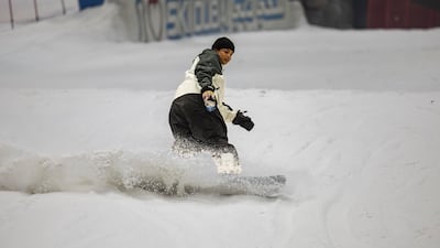 Amenah Al Muhairi during a training session at Ski Dubai.